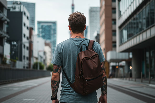 turista con tatuaggi